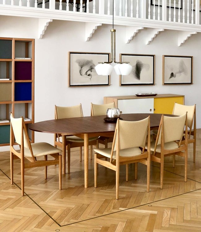 House of Finn Juhl Small Silver Table in Walnut