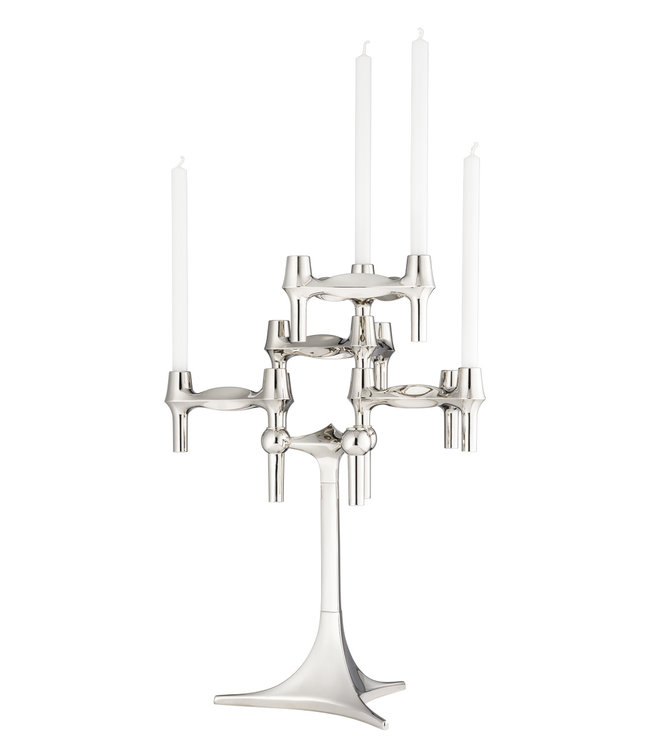 Stoff Nagel Set van drie BMF Stapelbare Kandelaar Chroom