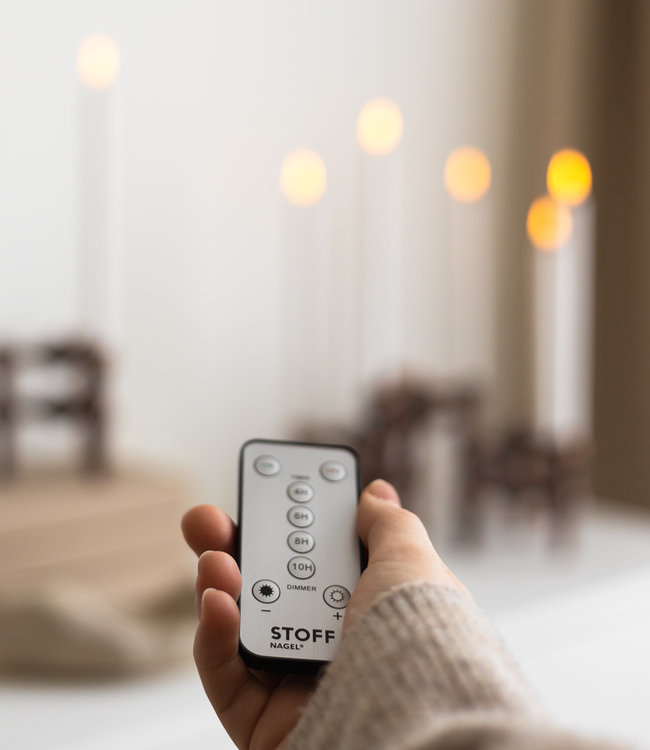 Stoff Nagel Set LED Candles Sand with remote control and batteries