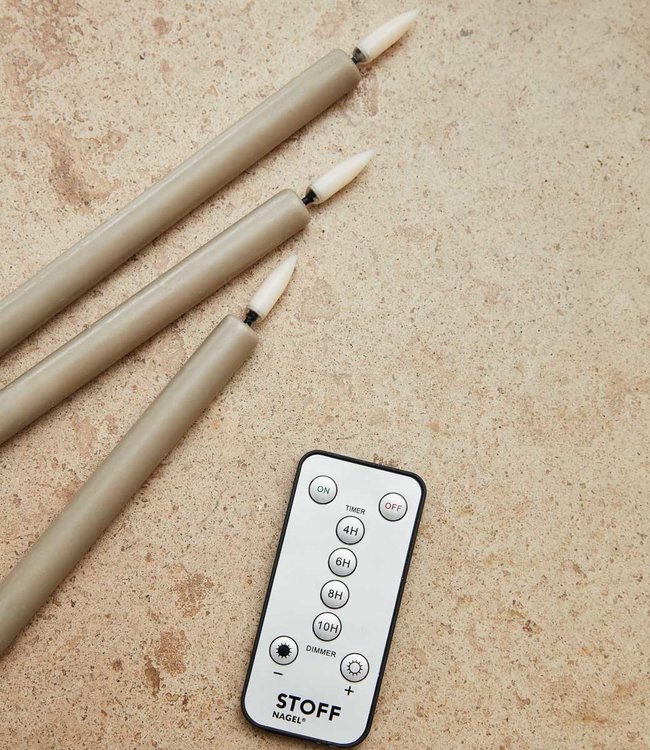 Stoff Nagel Set LED Candles Sand with remote control and batteries