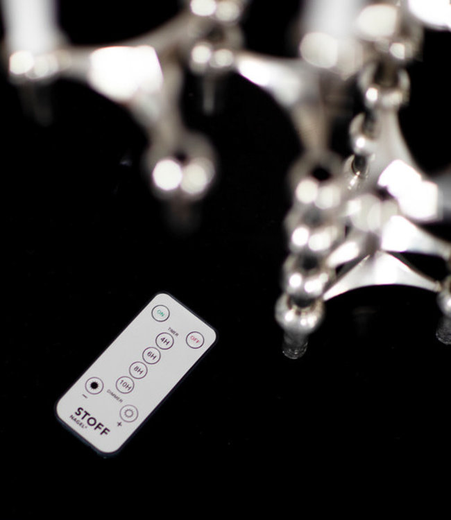 Stoff Nagel Set LED kaarsen Sand met afstandsbediening en batterijen