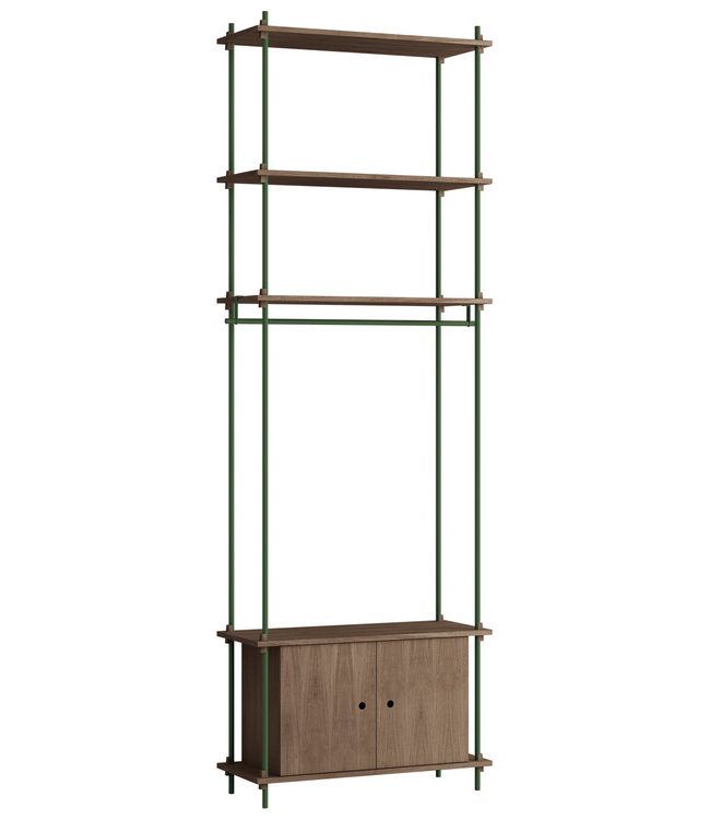 Moebe Shelving System met kast en kledingstang Hoogte 255cm