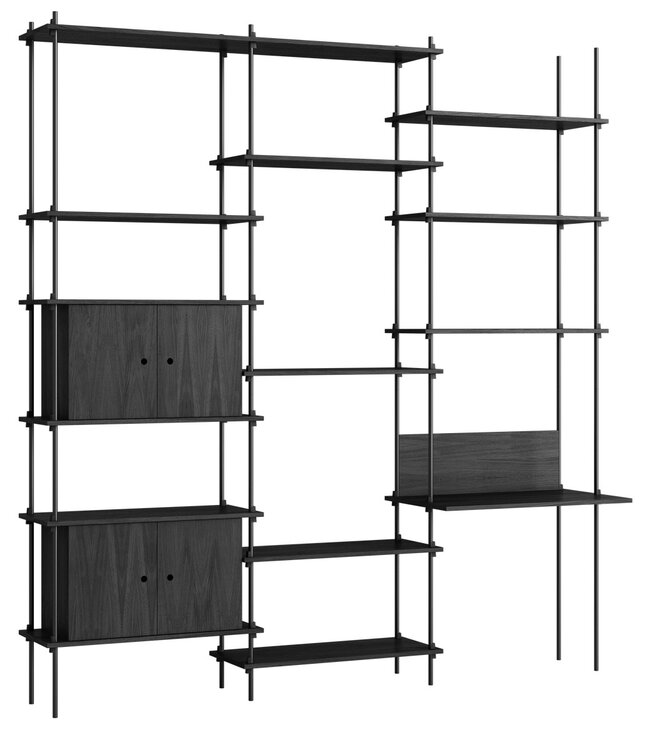 Moebe Shelving System met bureaublad en 2 kasten
