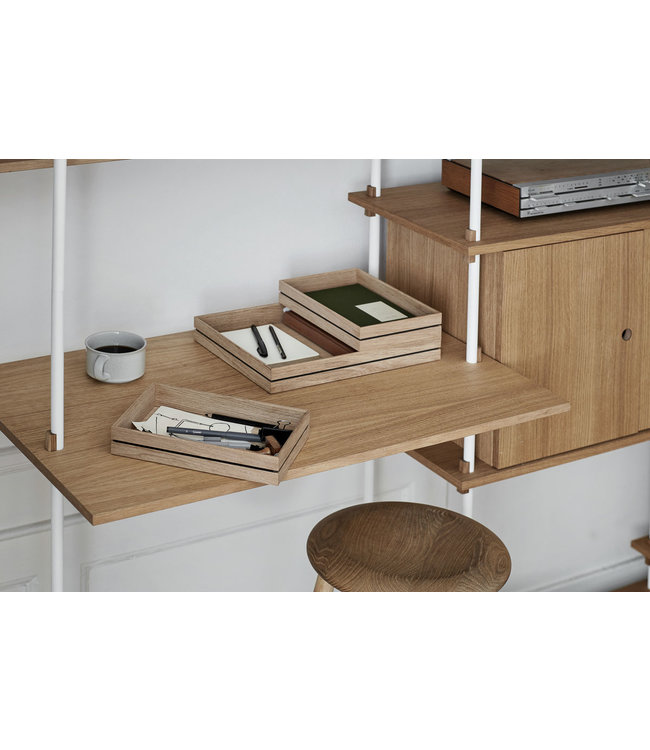 Moebe Shelving System 3 Double w. Desk and 2 Cabinets