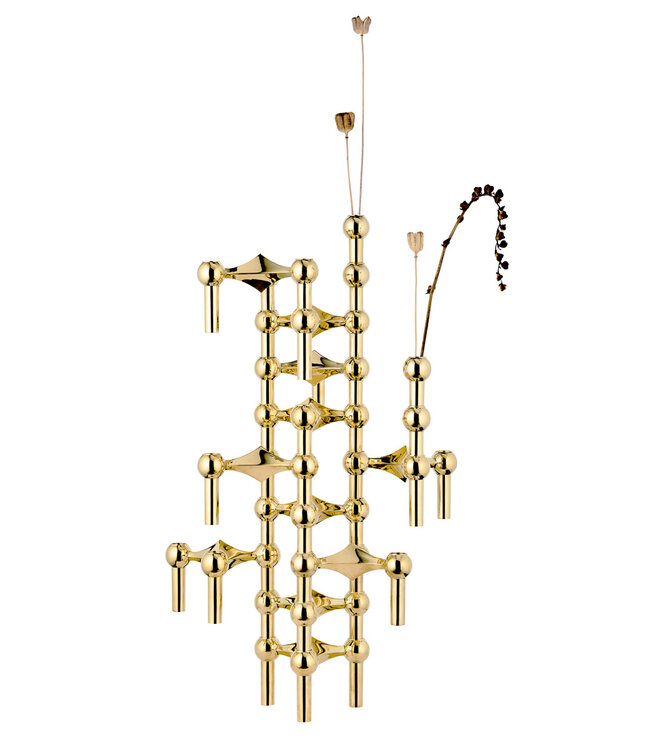 Stoff Nagel Kandelaar Vaasje Messing Goud