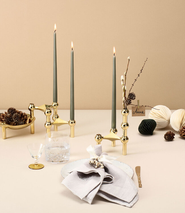 Stoff Nagel Kandelaar Vaasje Messing Goud