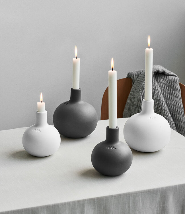 Kähler Design Globo Candle holder H13.5 cm White