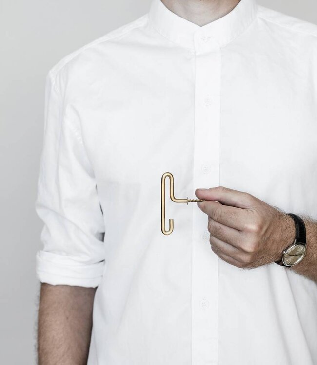 Moebe Set van 2 Wandhaken Small in Mat Goud