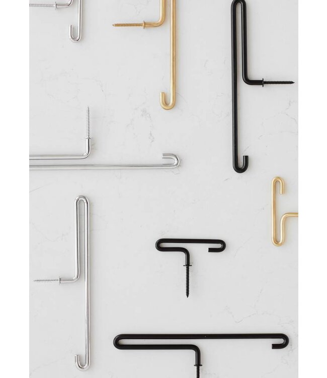 Moebe Set of 2 Small Wall Hooks Chrome