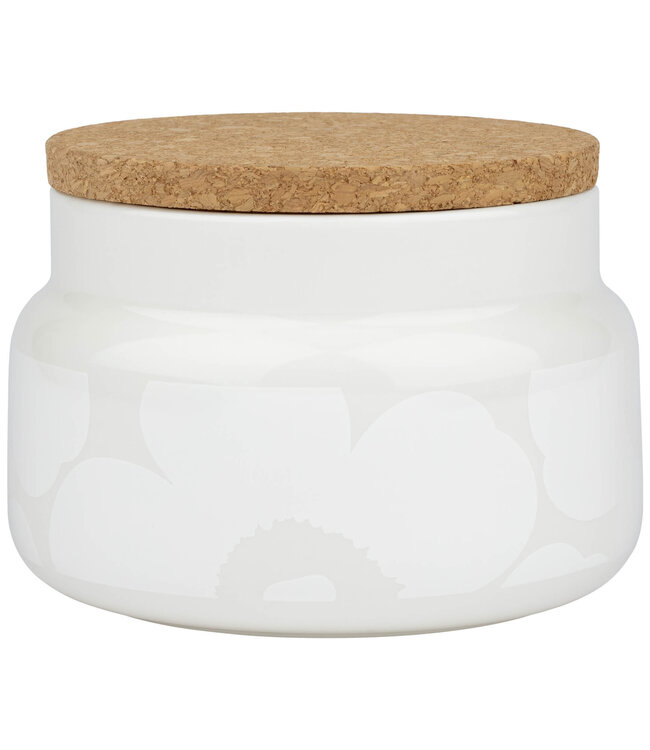 Marimekko Oiva Unikko Storgae Jar 0.7 L | white-on-white