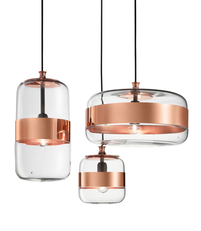 Vistosi Futura Set of 3 pendant lamps Transparant / Copper