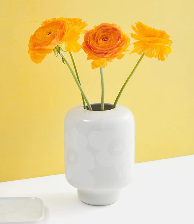 Marimekko Oiva Unikko Vase | white-on-white