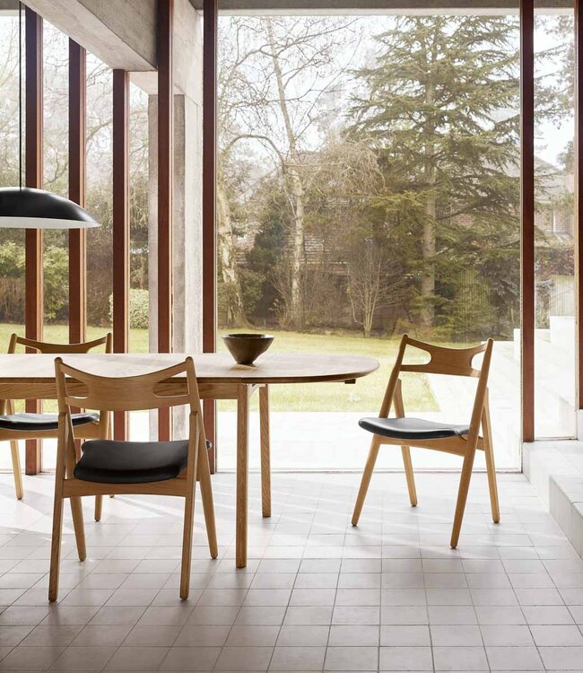 Carl Hansen & Søn CH29P Sawbuck Chair & Leather Upholstery