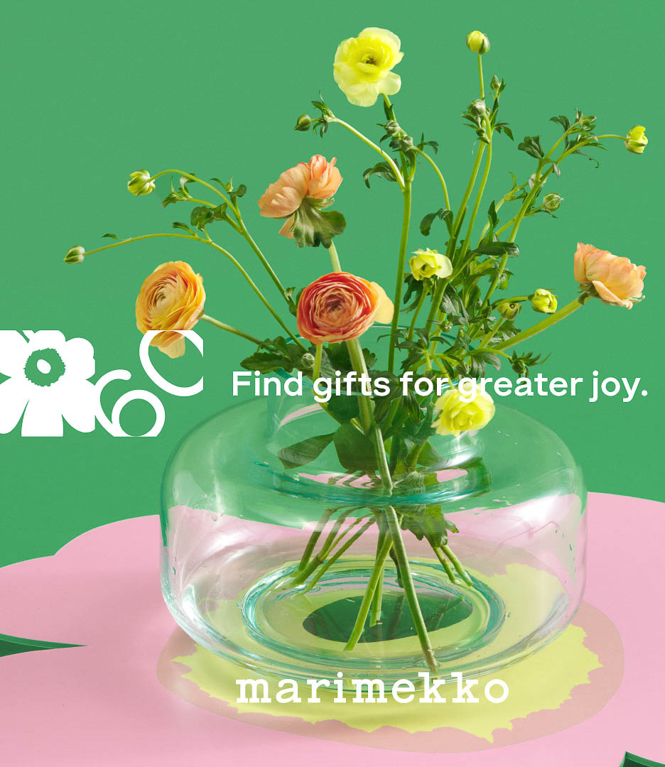 Big Marimekko Urna Vase in blue glass at North Sea Design - NORTH