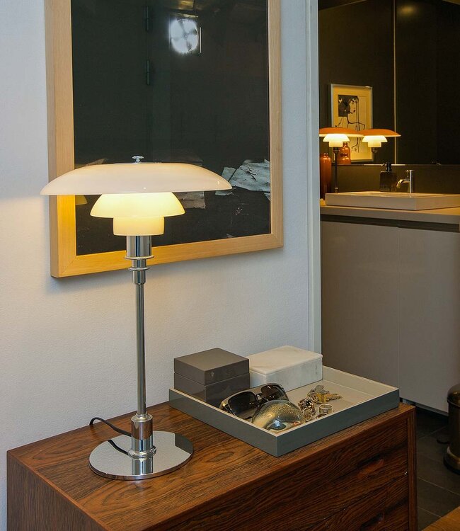 Louis Poulsen PH 3½-2½ Tafellamp Glas in chroom, messing of zwart