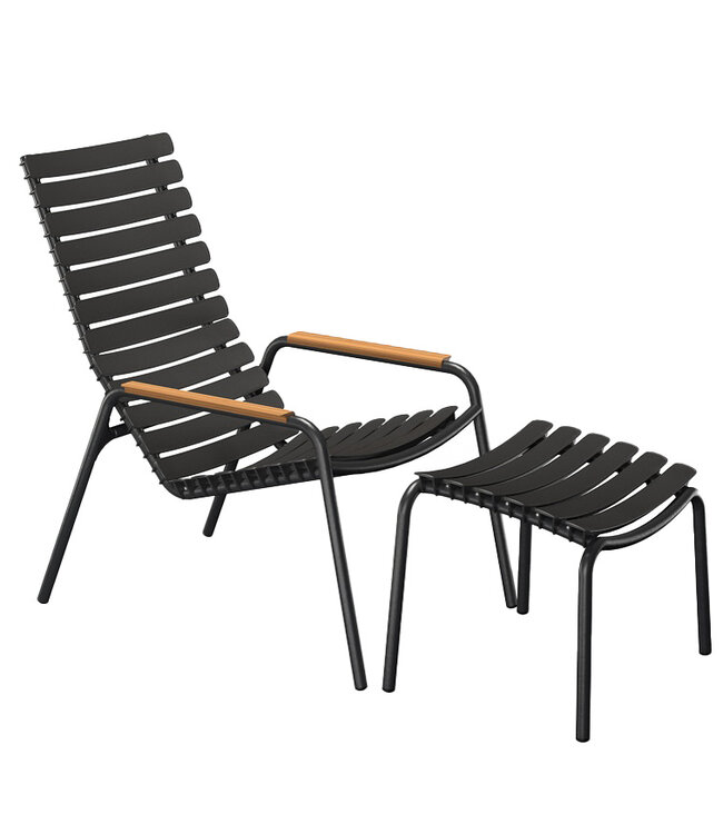 Houe Showmodel  ReClips Lounge Chair and footstool black