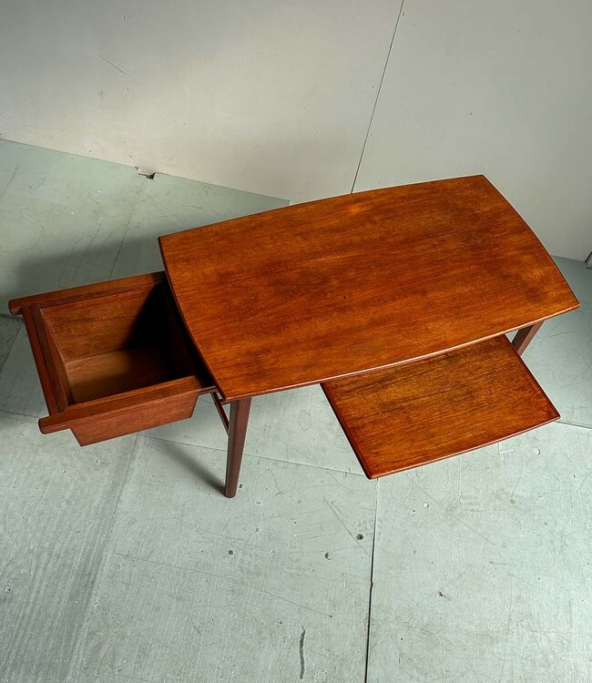 Vintage Teak Coffee Table with pull out tray