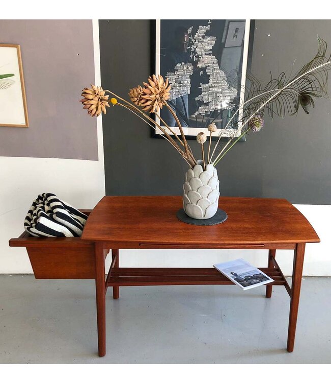 Vintage Teak Coffee Table with pull out tray