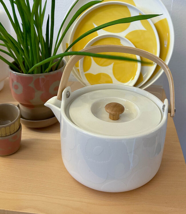 Marimekko Oiva Unikko Theepot 7 dl | Wit op wit