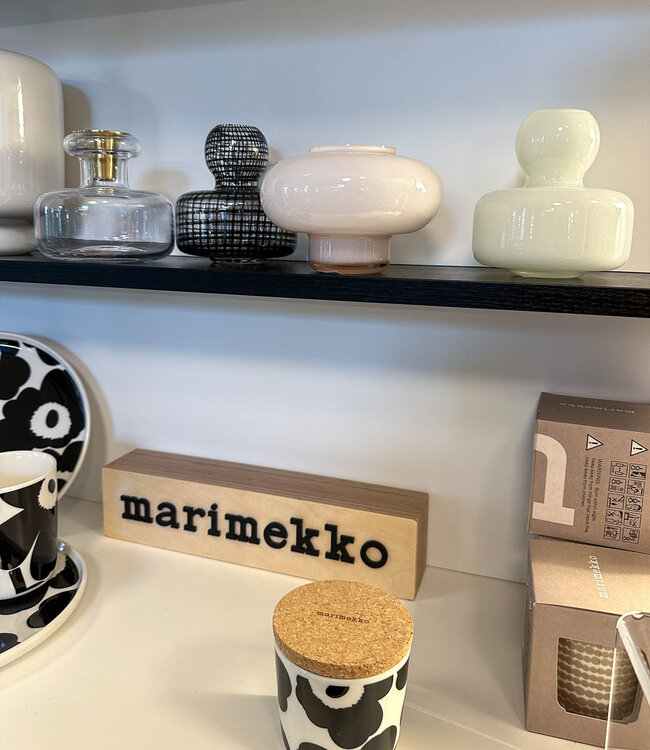 Marimekko Oiva Unikko scented candle and coffee cup