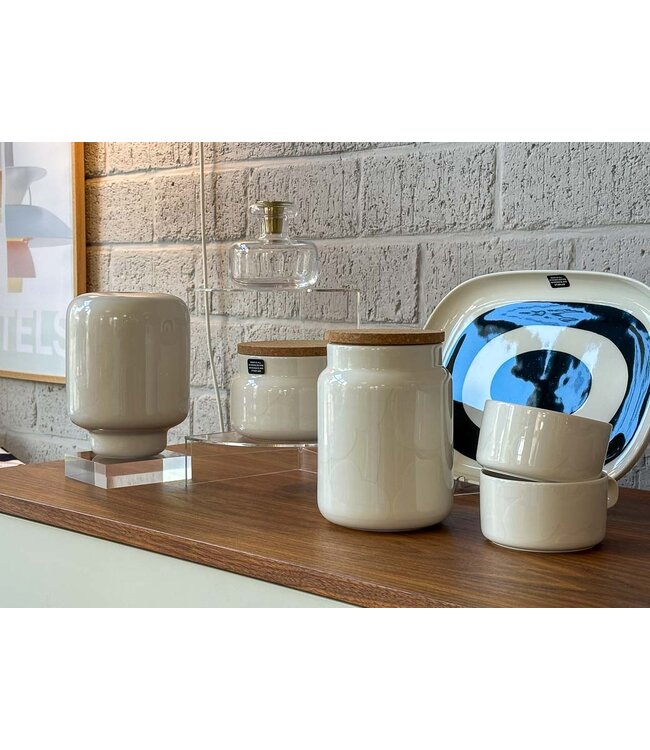 Marimekko Oiva Unikko Voorraadpot 0,7 L | Wit op wit