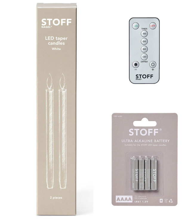 Stoff Nagel Set LED Candles Sand with remote control and batteries