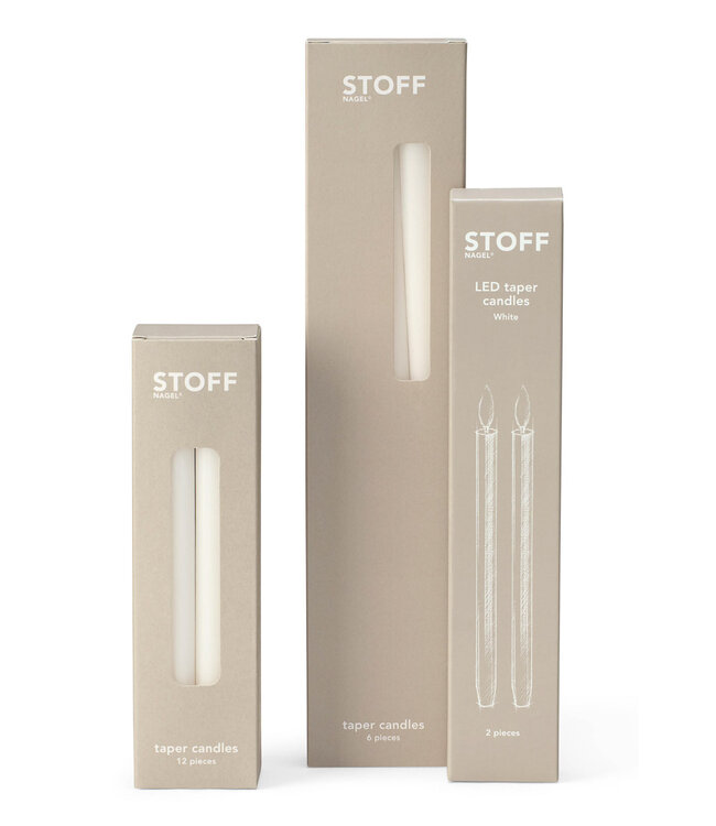 Stoff Nagel Set of 2 LED Candles White