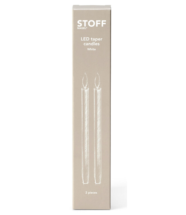 Stoff Nagel Set of 2 LED Candles White