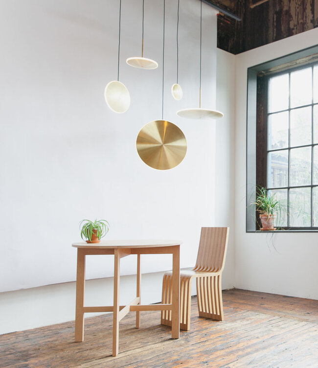 Chrona Brass DISH Pendant Show model