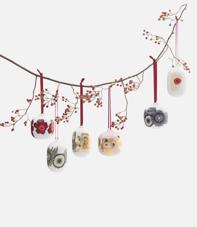Marimekko Set christmas ornaments Unikko