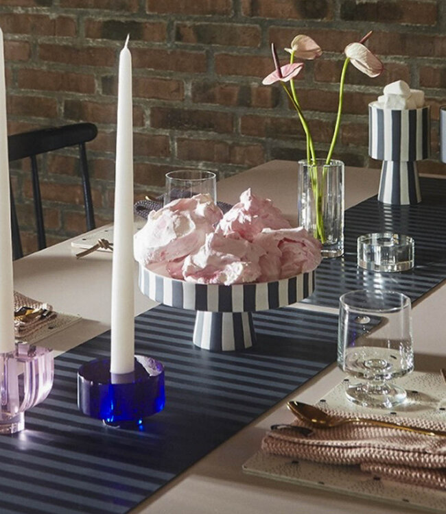 Oyoy Living Toppu Tray Small Caramel/white, inside Lavender blue