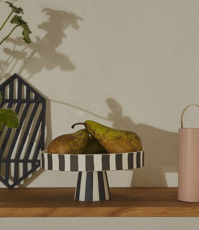 Oyoy Living Toppu Tray Small Caramel/white, inside Lavender blue