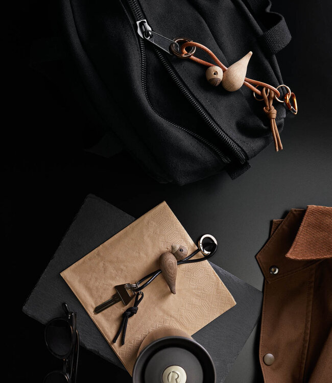 Kay Bojesen Wooden Keychain Bird Black / Silver