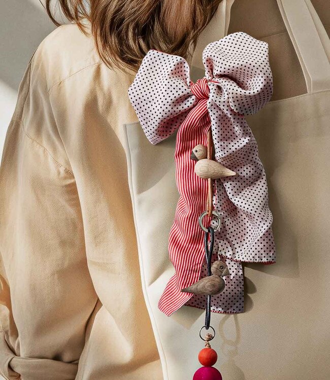 Kay Bojesen Wooden Keychain Bird Black / Silver