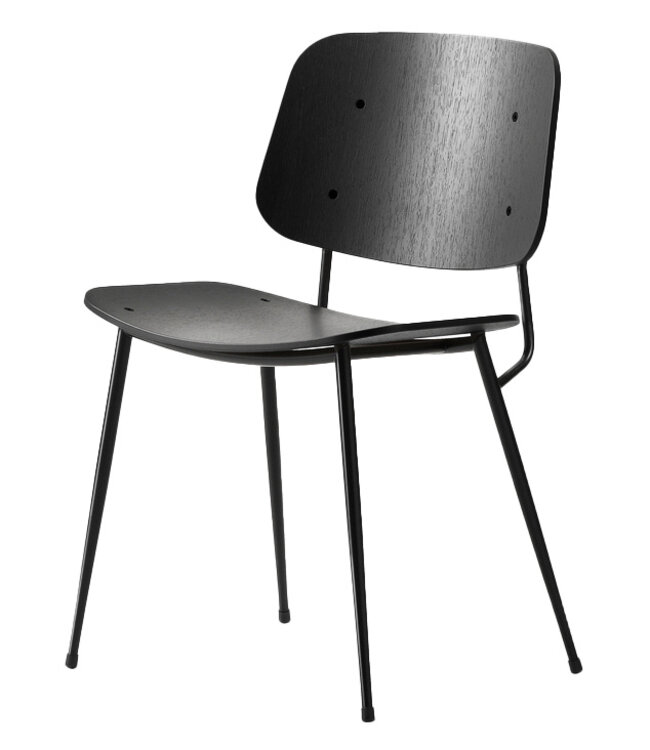 Fredericia Søborg Metal Chair 3060 wooden seat