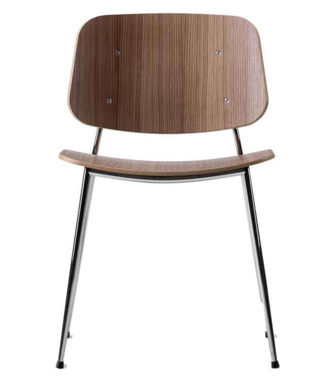 Fredericia Søborg Metal Chair 3060 wooden seat