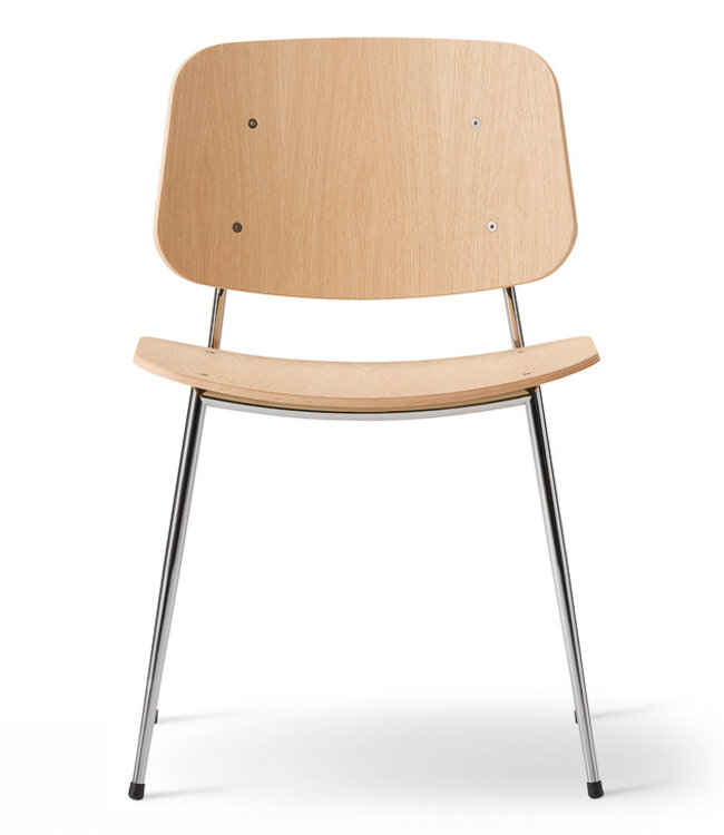 Fredericia Søborg Metal Chair 3060 wooden seat