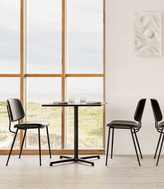 Fredericia Søborg Metal Chair 3060 wooden seat