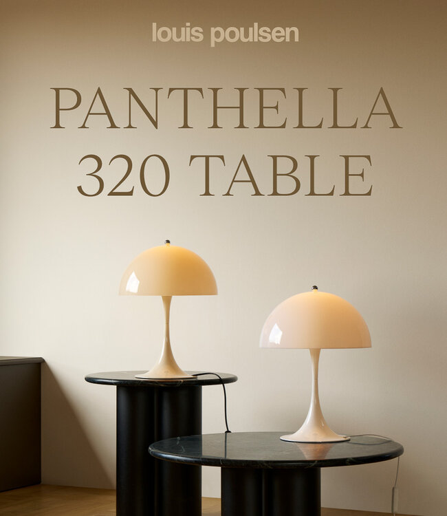 Louis Poulsen Panthella 320 V2 Tafellamp in wit of beige