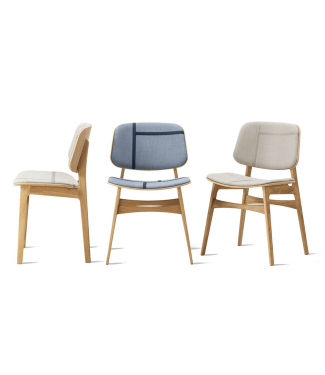 Fredericia Søborg Wood base Chair with upholstery