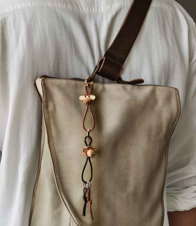 Kay Bojesen Wooden Keychain Monkey Black/silver