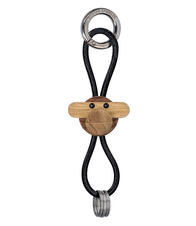 Kay Bojesen Wooden Keychain Monkey Black/silver