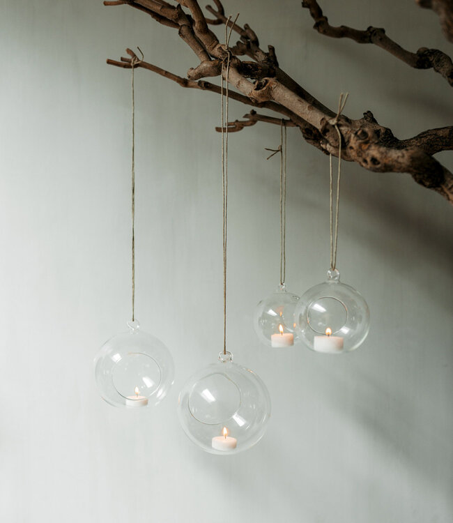 Marimekko Leeff glazen kerstbal voor deco en waxinelicht 10cm