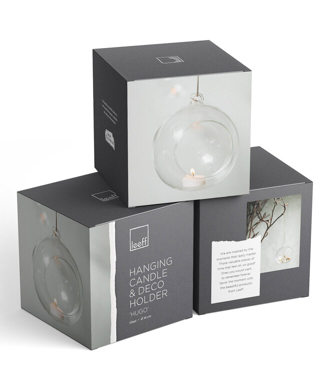 Leeff glass Christmas ball for decoration and tea light 14cm