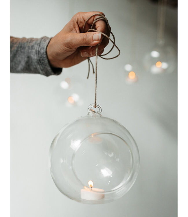 Leeff glazen kerstbal voor deco en waxinelicht 14cm