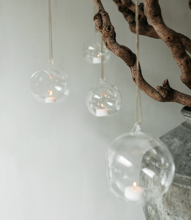 Leeff glass Christmas ball for decoration and tea light 14cm