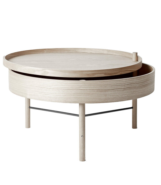 Audo Copenhagen Turning Table | Eiken en Zwart Chroom