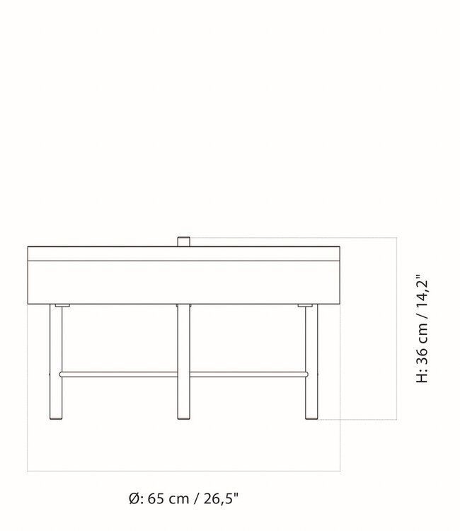Audo Copenhagen Turning Table | Eiken en Zwart Chroom