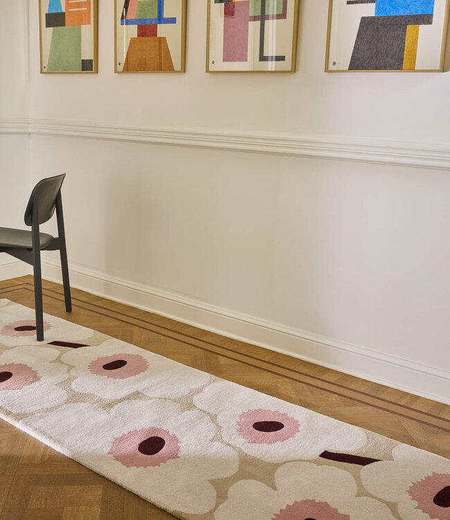 Marimekko Wollen Kleed Unikko Beige-Pink