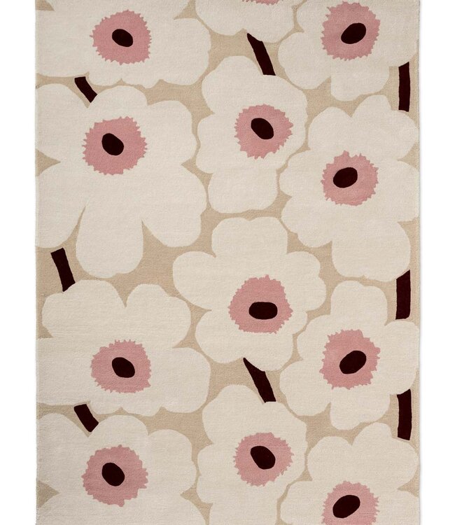 Marimekko Wollen Kleed Unikko Beige-Pink